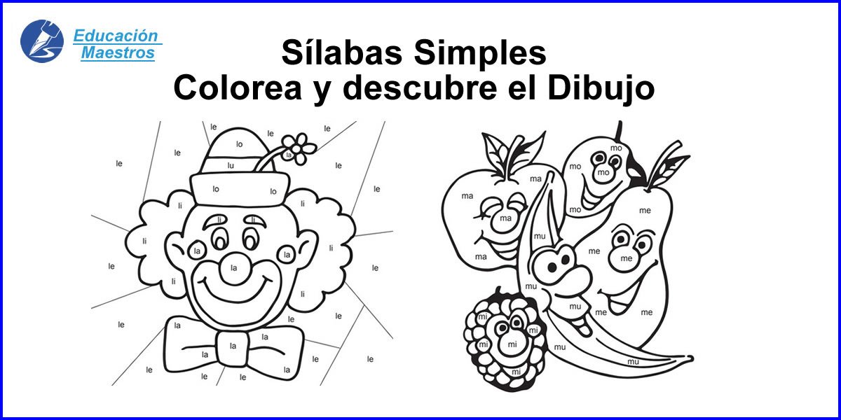 Silabas Simples Para Colorear Dibujos En Pdf