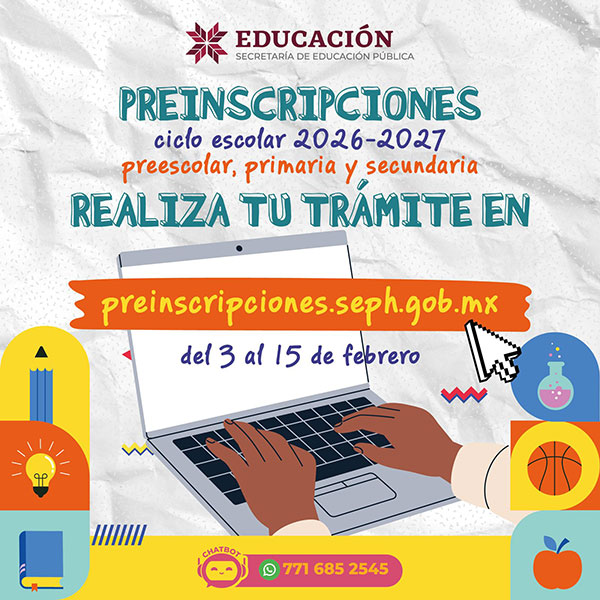 Preinscripciones Educación Básica | Hidalgo 2026-2027