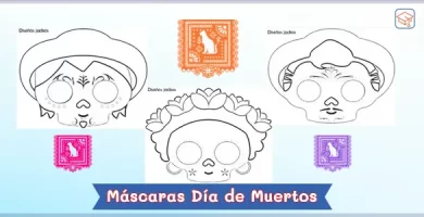 Máscaras del Día de Muertos para recortar y decorar - PDF