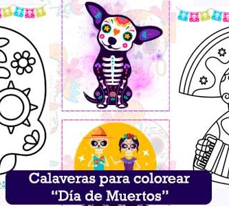 Fichas de Calaveras para colorear - Día de Muertos PDF