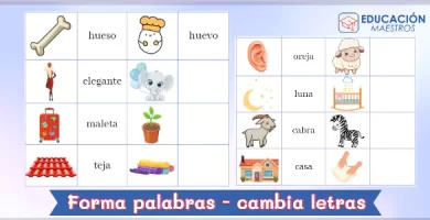 Actividades de conciencia fonológica - Formar palabras cambiando una letra