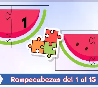 Rompecabezas de números del 1 al 15 para primaria