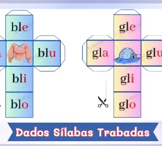 Dados de las sílabas trabadas para niños y niñas de primaria