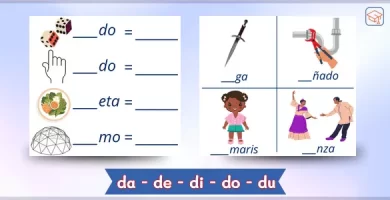 Fichas de sílabas simples da - de - di - do - du