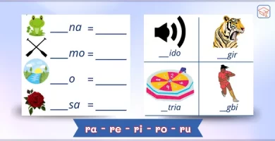 Fichas de sílabas simples ra - re - ri - ro - ru