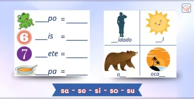 Fichas de sílabas simples sa - se - si - so - su
