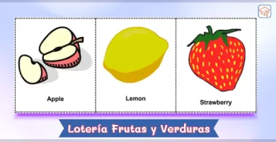 Juego de lotería de frutas y verduras en inglés para niños de primaria