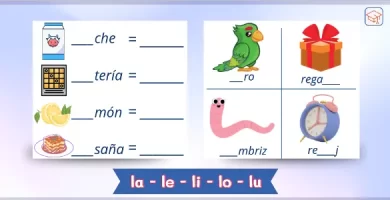Fichas de sílabas simples la - le - li -lo - lu