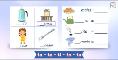 Fichas de sílabas simples ta - te - ti - to - tu